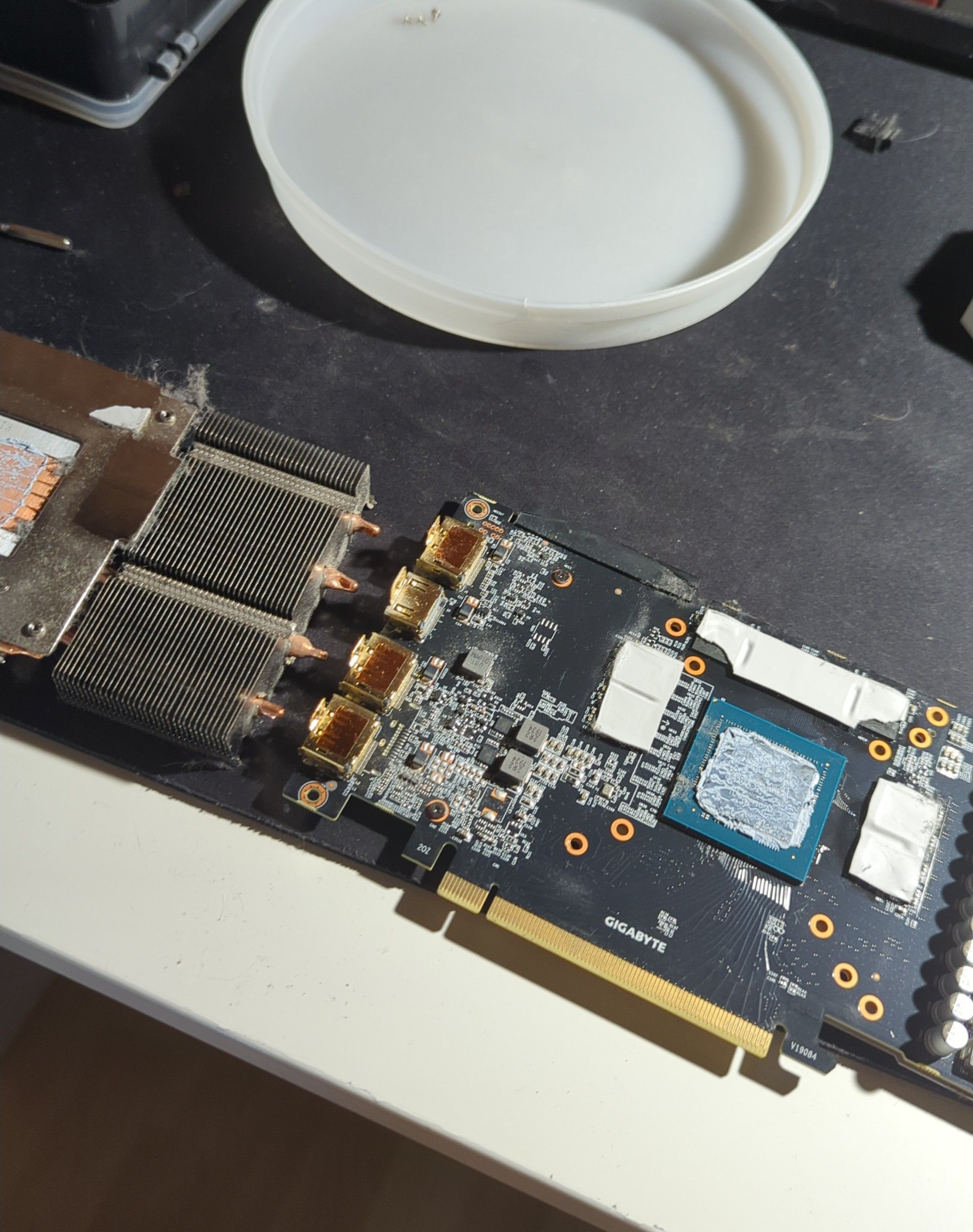 image of graphics card, disassembled